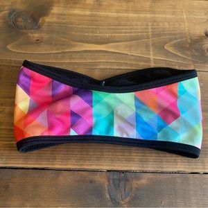 Bright abstract printed fleece headband